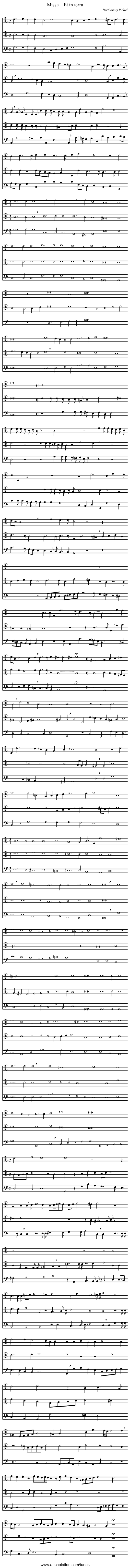 Missa – Et in terra - staff notation