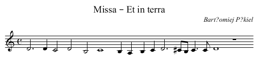 Missa – Et in terra - staff notation
