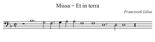 Missa – Et in terra - staff notation