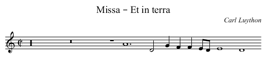 Missa – Et in terra - staff notation