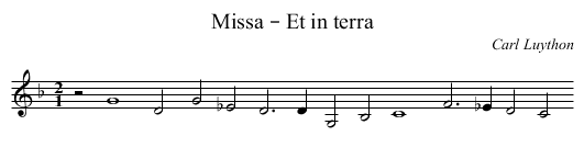 Missa – Et in terra - staff notation
