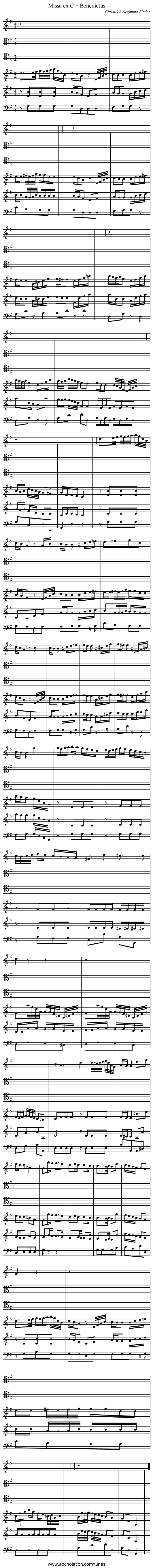 Missa ex C – Benedictus - staff notation