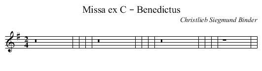 Missa ex C – Benedictus - staff notation