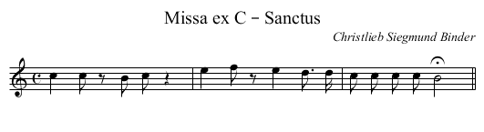 Missa ex C – Sanctus - staff notation
