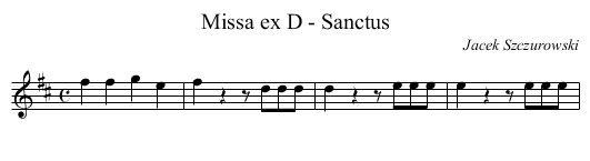 Missa ex D - Sanctus - staff notation