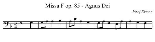 Missa F op. 85 - Agnus Dei - staff notation