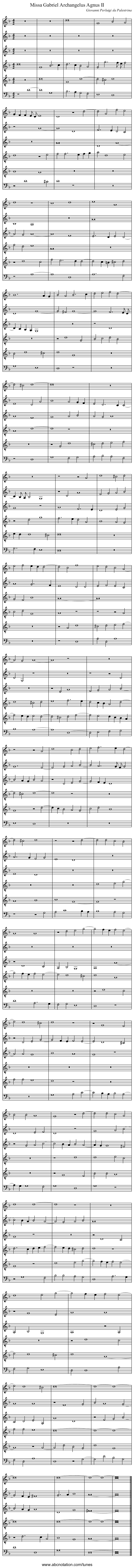 Missa Gabriel Archangelus Agnus II - staff notation