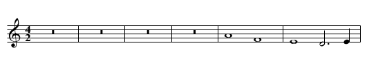 Missa Gia fu chi m'ebbe cara First Section Benedictus - staff notation