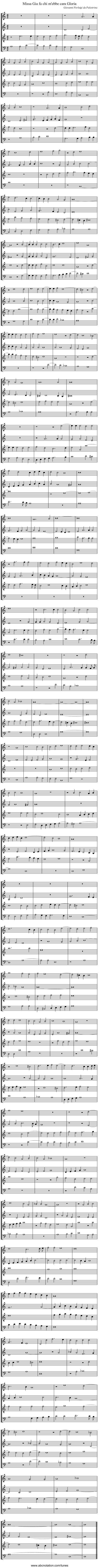 Missa Gia fu chi m'ebbe cara Gloria - staff notation