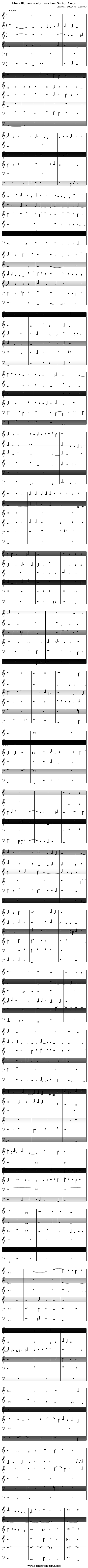 Missa Illumina oculos meos First Section Credo - staff notation