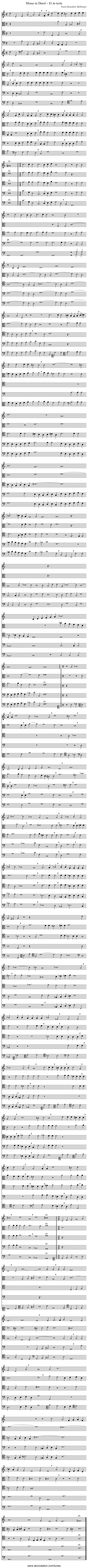 Missa in Dmol – Et in terra - staff notation