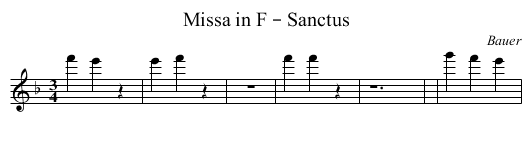 Missa in F – Sanctus - staff notation