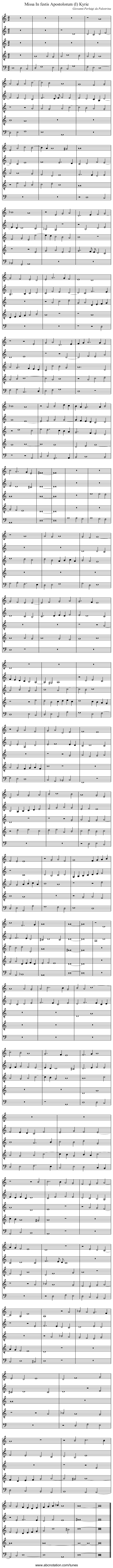 Missa In festis Apostolorum (I) Kyrie - staff notation