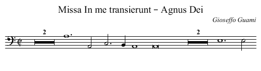 Missa In me transierunt – Agnus Dei - staff notation