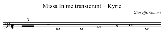 Missa In me transierunt – Kyrie - staff notation