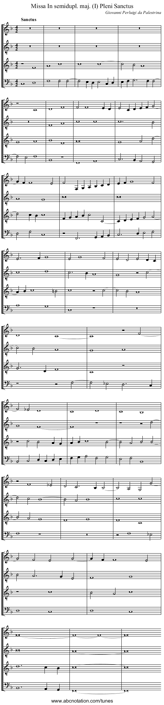 Missa In semidupl. maj. (I) Pleni Sanctus - staff notation