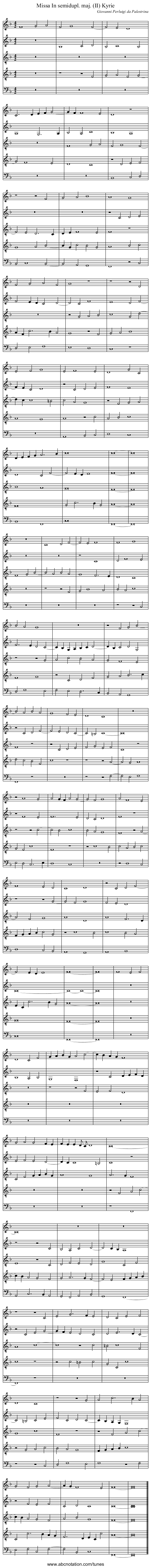 Missa In semidupl. maj. (II) Kyrie - staff notation