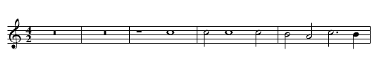 Missa In te Domine speravi (1599) First Section Sanctus - staff notation