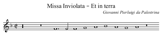 Missa Inviolata – Et in terra - staff notation