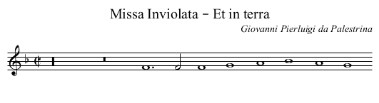 Missa Inviolata – Et in terra - staff notation