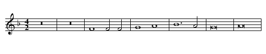 Missa Inviolata First Section Credo - staff notation