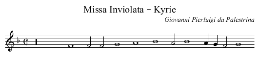 Missa Inviolata – Kyrie - staff notation
