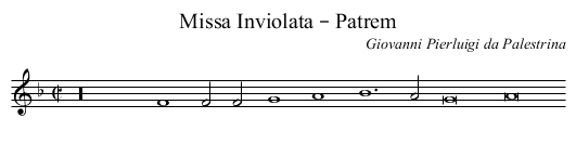Missa Inviolata – Patrem - staff notation
