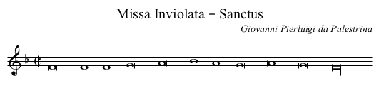 Missa Inviolata – Sanctus - staff notation
