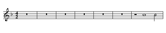 Missa Io mi son giovinetta (1570) Et in Spiritum Credo - staff notation