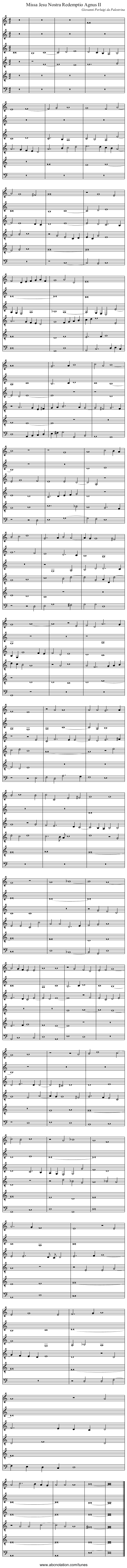 Missa Jesu Nostra Redemptio Agnus II - staff notation
