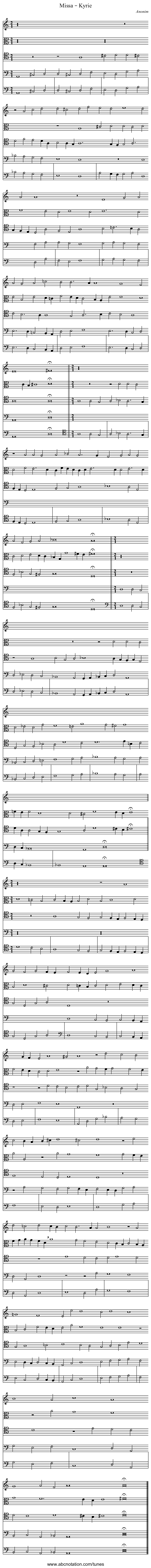 Missa – Kyrie - staff notation