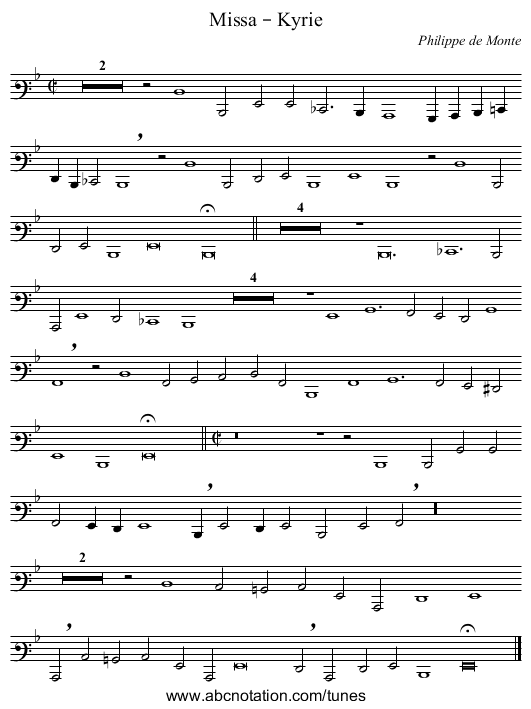 Missa – Kyrie - staff notation