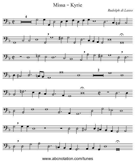 Missa – Kyrie - staff notation