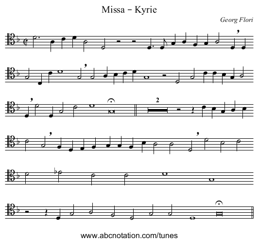 Missa – Kyrie - staff notation