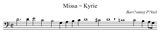 Missa – Kyrie - staff notation