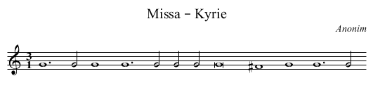 Missa – Kyrie - staff notation