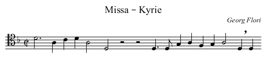 Missa – Kyrie - staff notation