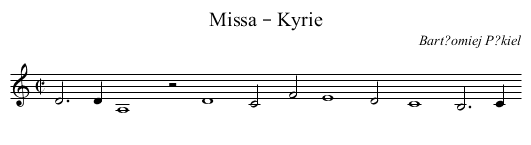 Missa – Kyrie - staff notation