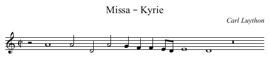 Missa – Kyrie - staff notation