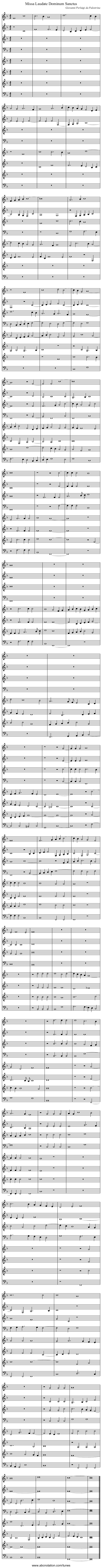 Missa Laudate Dominum Sanctus - staff notation