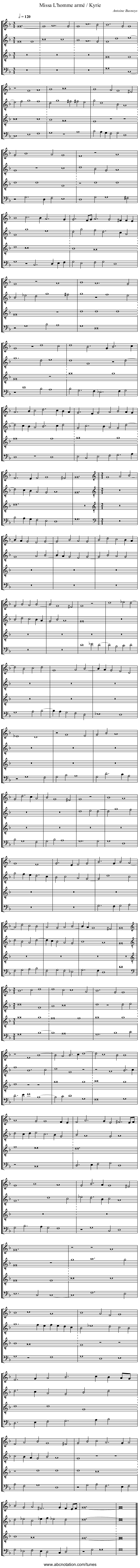 Missa L'homme armé / Kyrie - staff notation