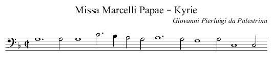 Missa Marcelli Papae – Kyrie - staff notation