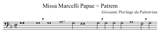 Missa Marcelli Papae – Patrem - staff notation