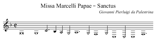 Missa Marcelli Papae – Sanctus - staff notation