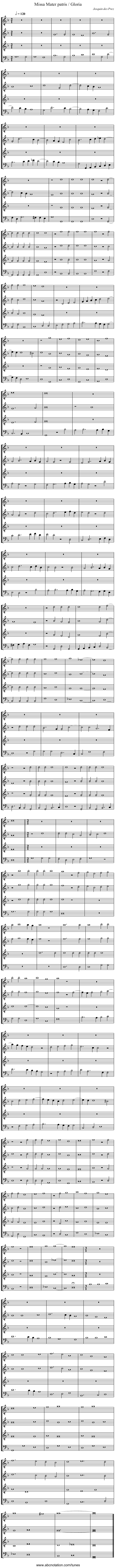 Missa Mater patris / Gloria - staff notation