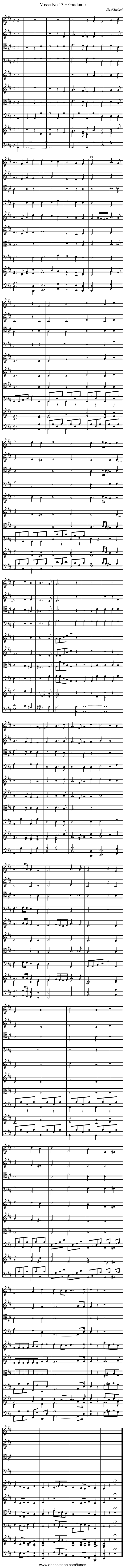 Missa No 13 – Graduale - staff notation