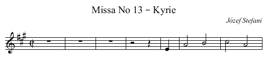 Missa No 13 – Kyrie - staff notation