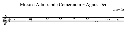 Missa o Admirabile Comercium – Agnus Dei - staff notation