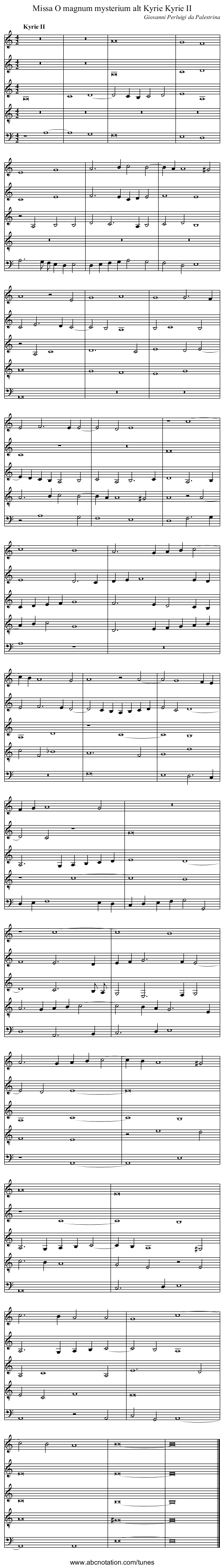 Missa O magnum mysterium alt Kyrie Kyrie II - staff notation