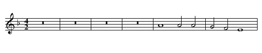 Missa O Rex gloriae First Section Benedictus - staff notation